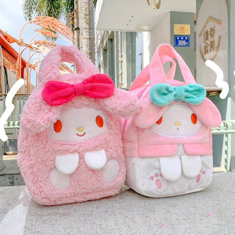 Túi Xách Tay Bằng Lông Thỏ Dễ Thương Sức Chứa Lớn