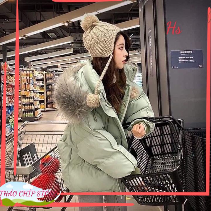 🔥 RẺ VÔ ĐỊCH🔥Áo Khoác Phao Nữ Mũ Lông Chồn 👍 Áo Đại Hàn Nữ Lót Bông Dáng Rộng 5 Màu Thoải Mái Lựa Chọn | BigBuy360 - bigbuy360.vn