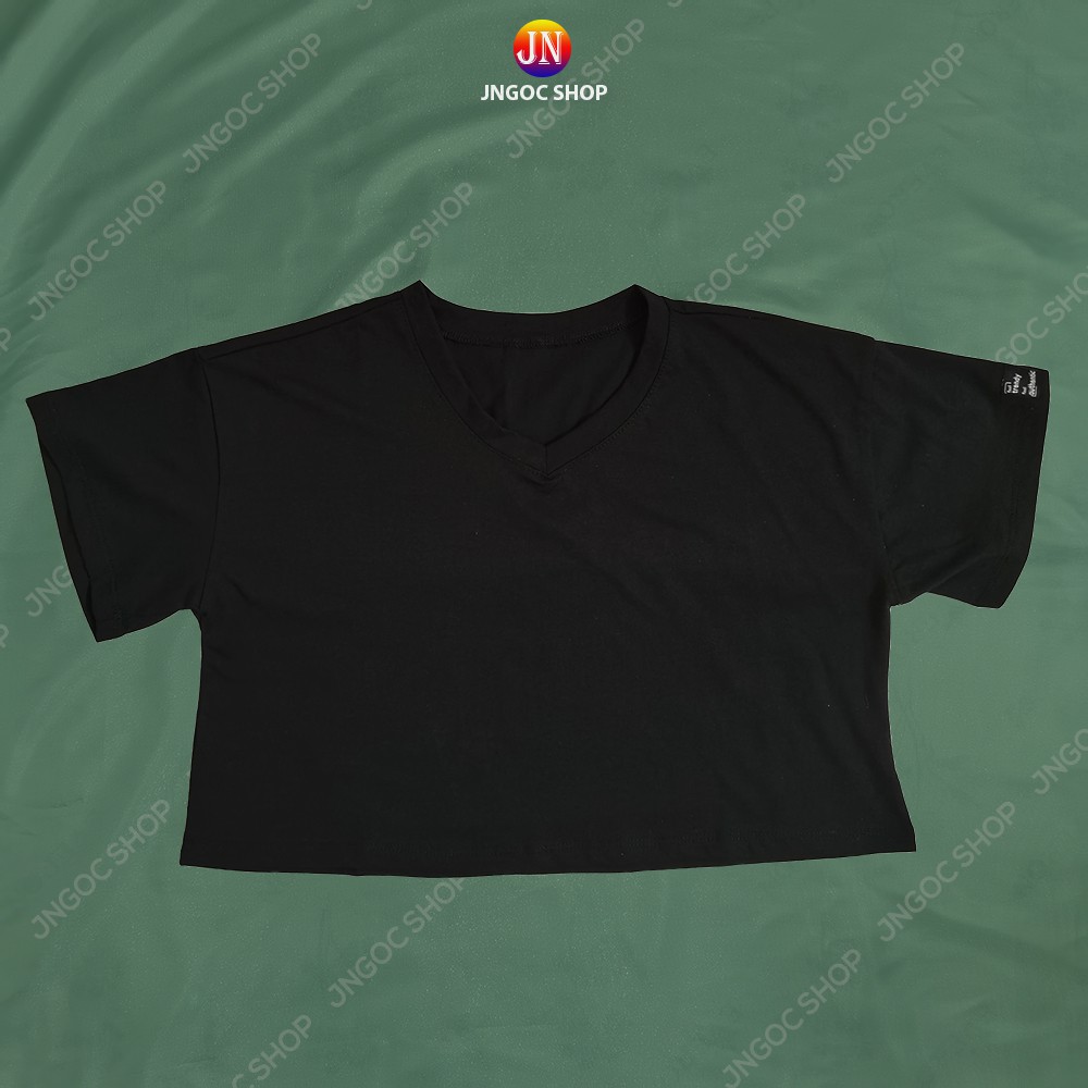 Áo croptop nữ JNgoc Shop tay ngắn cổ tim trẻ trung, Croptop tay ngắn form rộng từ 40 đến 57kg | BigBuy360 - bigbuy360.vn