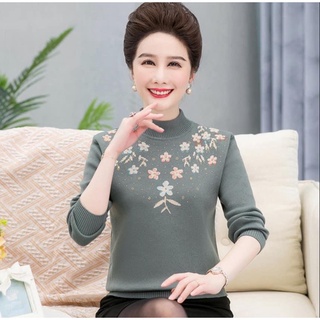 Áo len ấm cho mẹ trung tuổi/ Áo len cổ tròn cho mẹ U50