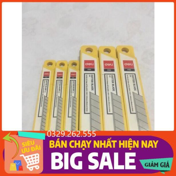 (FreeShip) Hộp 10 lưỡi dao dọc giấy Deli