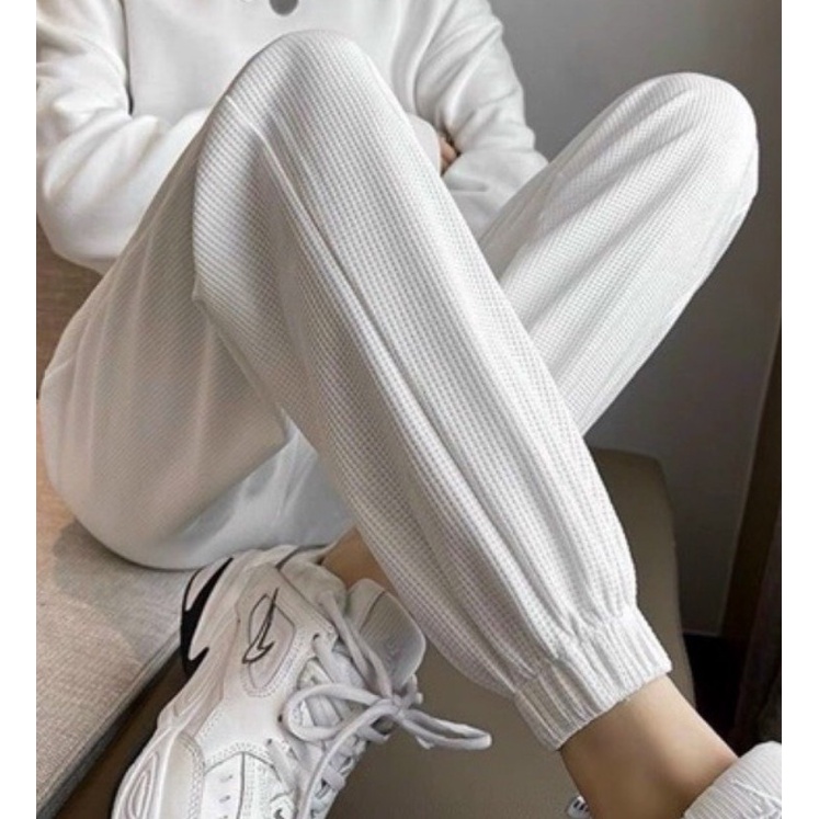 Quần ống rộng chất tổ ong cực đẹp Quần jogger thể thao unisex phong cách Ulzzang Hàn Quốc TK1T403