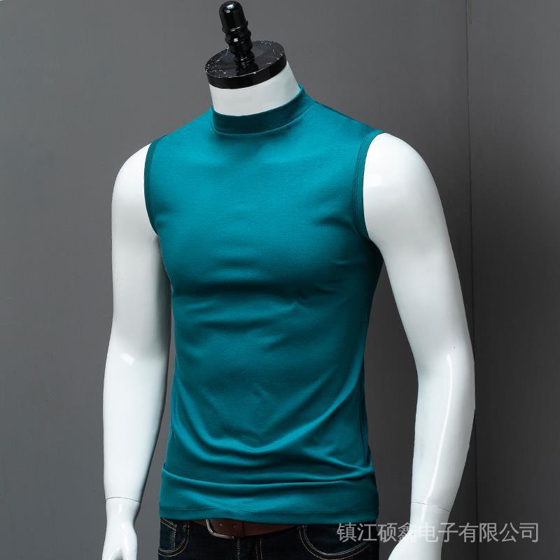 Áo Thun Ba Lỗ Cổ Cao Màu Sắc Thời Trang Cho Nam