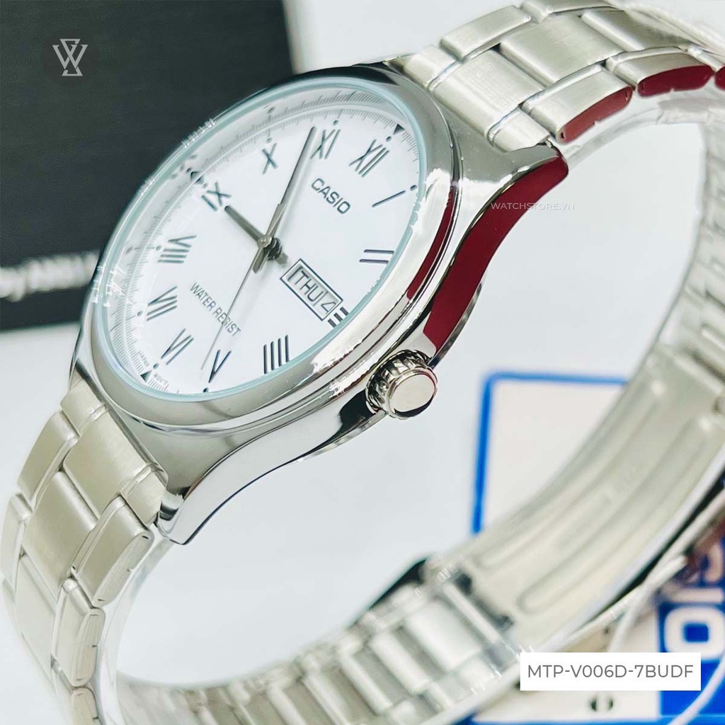 Đồng Hồ Quartz Nam Casio WATCHSTORE MTP-V006D-7BUDF Thiết Kế Kính Khoáng 38mm, Dây Đeo Kim Loại Và Vỏ Thép Không Gỉ