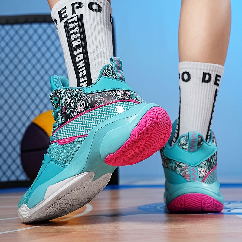 Kích thước lớn: 36-46 thanh niên thực tế chiến đấu giày bóng rổ thể thao cao nhất giày nam, thoáng khí, không trơn trượt và chống mài mòn