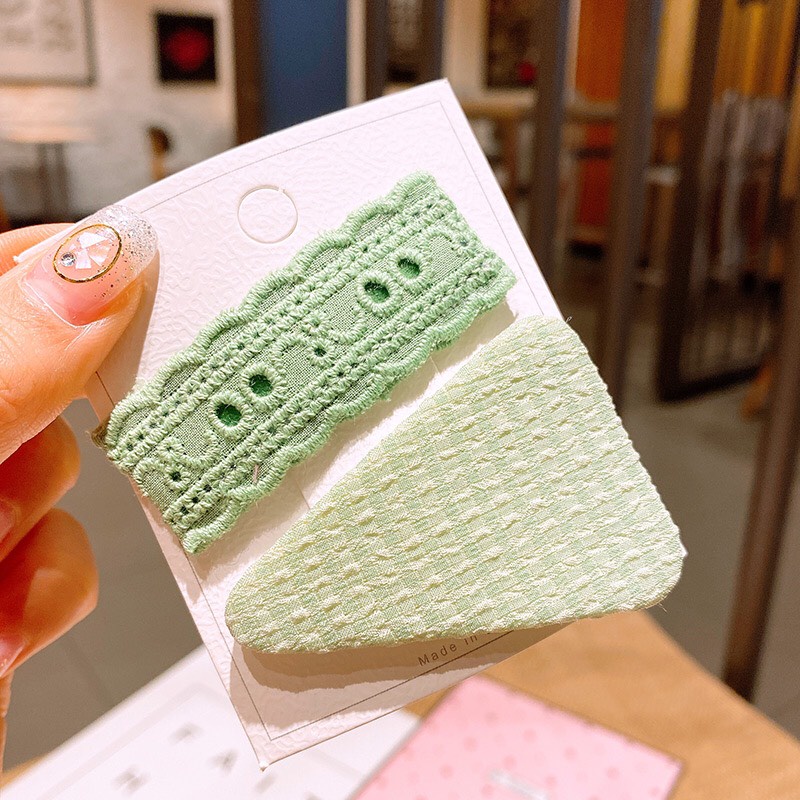 Set 2 Kẹp Tóc Vải Nơ Hoa Cho Bé Xinh Xắn Phong Cách Hàn Quốc Dobi KT2