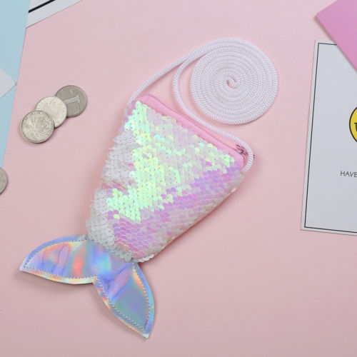 Ví đựng tiền xu đính sequin lấp lánh dễ thương dành cho bé gái