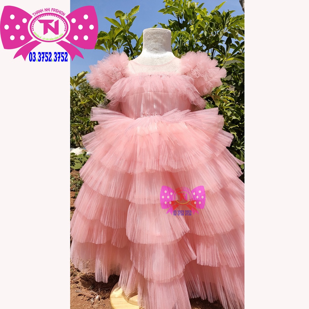 Váy bé gái xếp ly hồng cute - Váy Công Chúa TN233001A