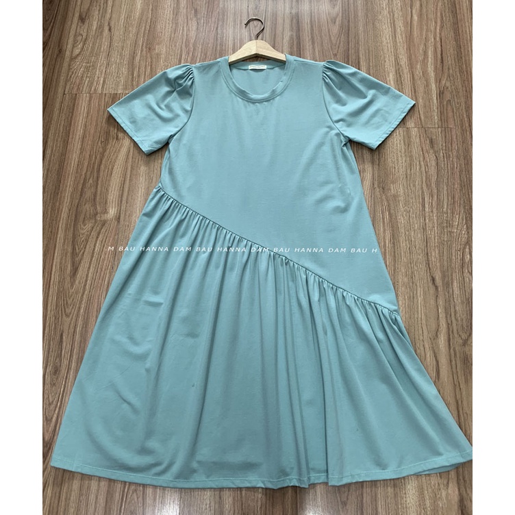 [HANNA -Size 40-75kg ] Đầm bầu thun cotton mặc ở nhà vải cotton lạnh loại 1vải mềm mát đường may chắc chắn lên dáng đẹp