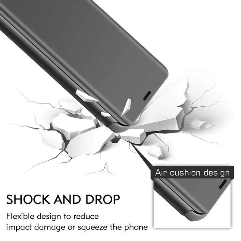HSM Luxury Case Xiaomi Redmi Note7 Note8 Note5 Note5A Note4X Case Clear View Smart Mirror Flip Stand Case