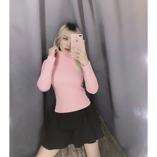 ÁO CỔ cao 3p Len tăm mềm mịn co dãn.