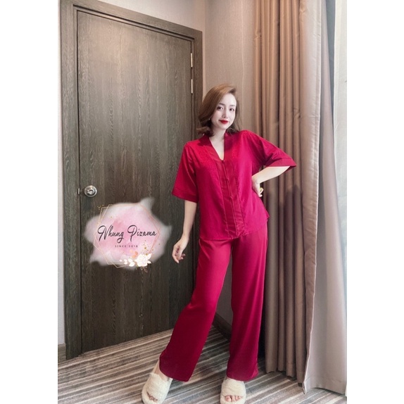 Đồ bộ LAM GẤM cao cấp mặc đi chùa đi dạo sang đẹp 40-58kg