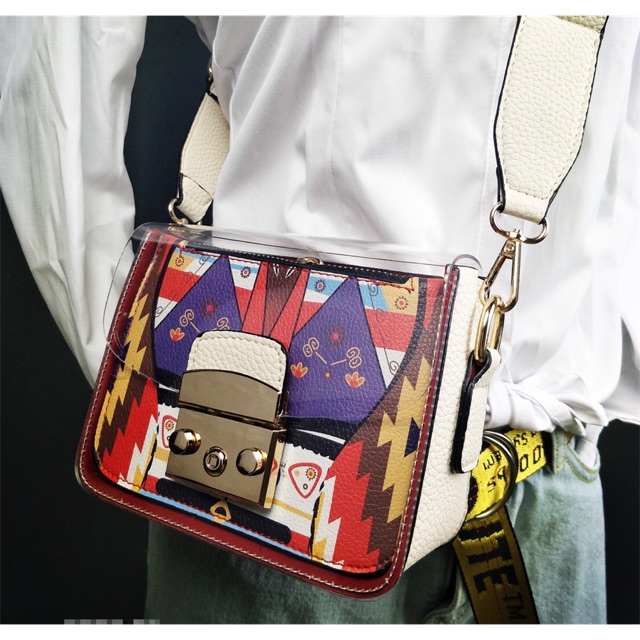 Túi FULA trong hàng siêu cấp (có video) hoạ tiết La Mã 3 trong 1
