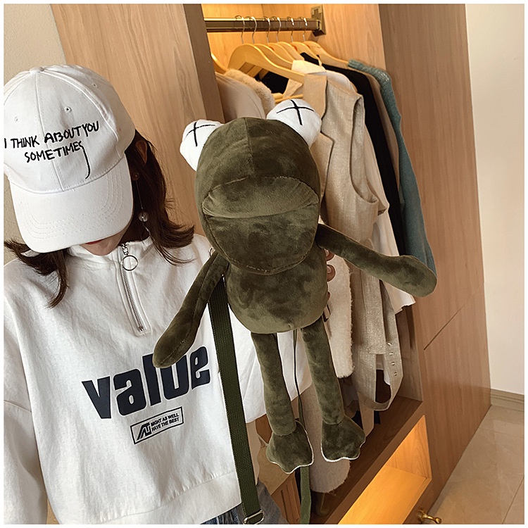 Túi Đeo Chéo Hình Chú Ếch Nhồi Bông Dễ Thương Cho Nữ