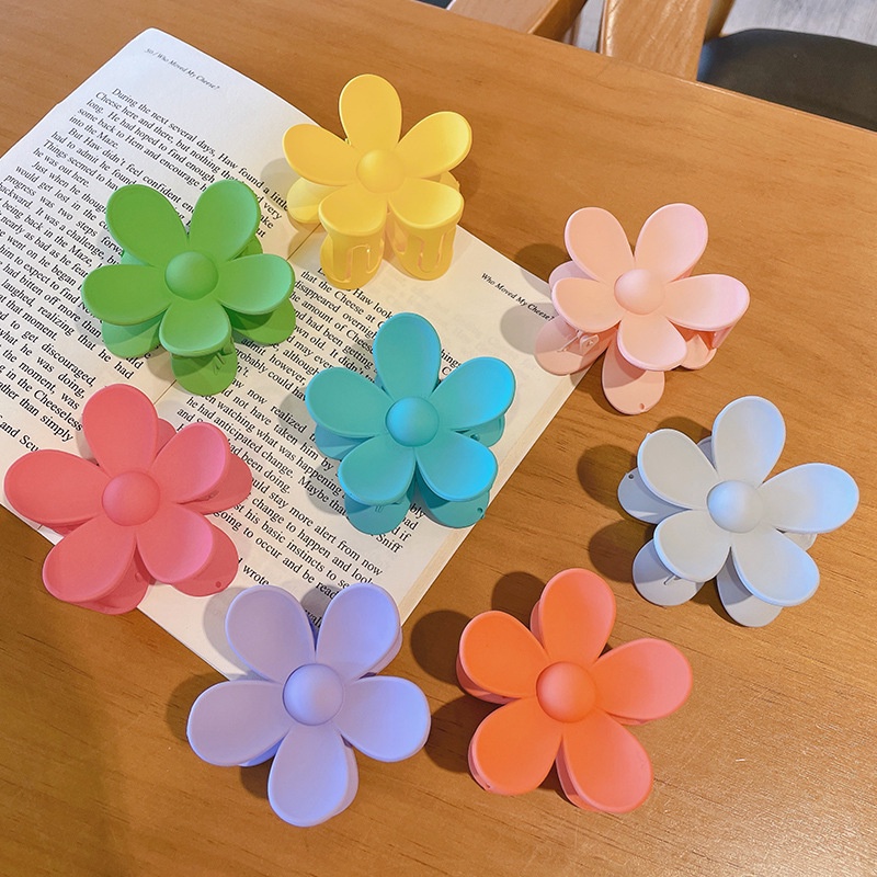 Kẹp tóc hình bông hoa nhiều màu sắc SIBBI kẹp càng cua phong cách Hàn quốc SB0048