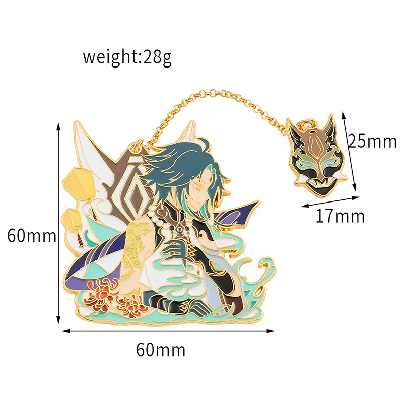 Ghim Cài Áo Kim Loại 2 Trong 1 Hình miko Hutao Xiao Kazuha Genshin impact