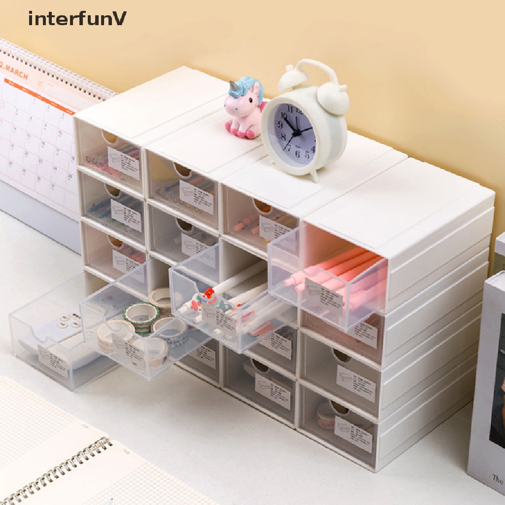 Hộp Đựng Bút / Trang Sức Để Bàn Nhiều Ngăn Trong Suốt Tiện Dụng