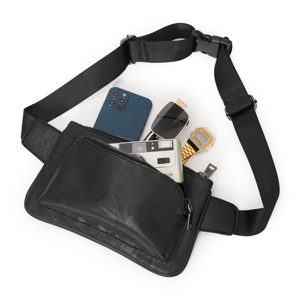 [FREE SHIP] Túi Da Đeo Ngực Nam thời trang đeo lưng M01, Túi đeo ngực phong cách Hàn Quốc màu đen quý phái | BigBuy360 - bigbuy360.vn