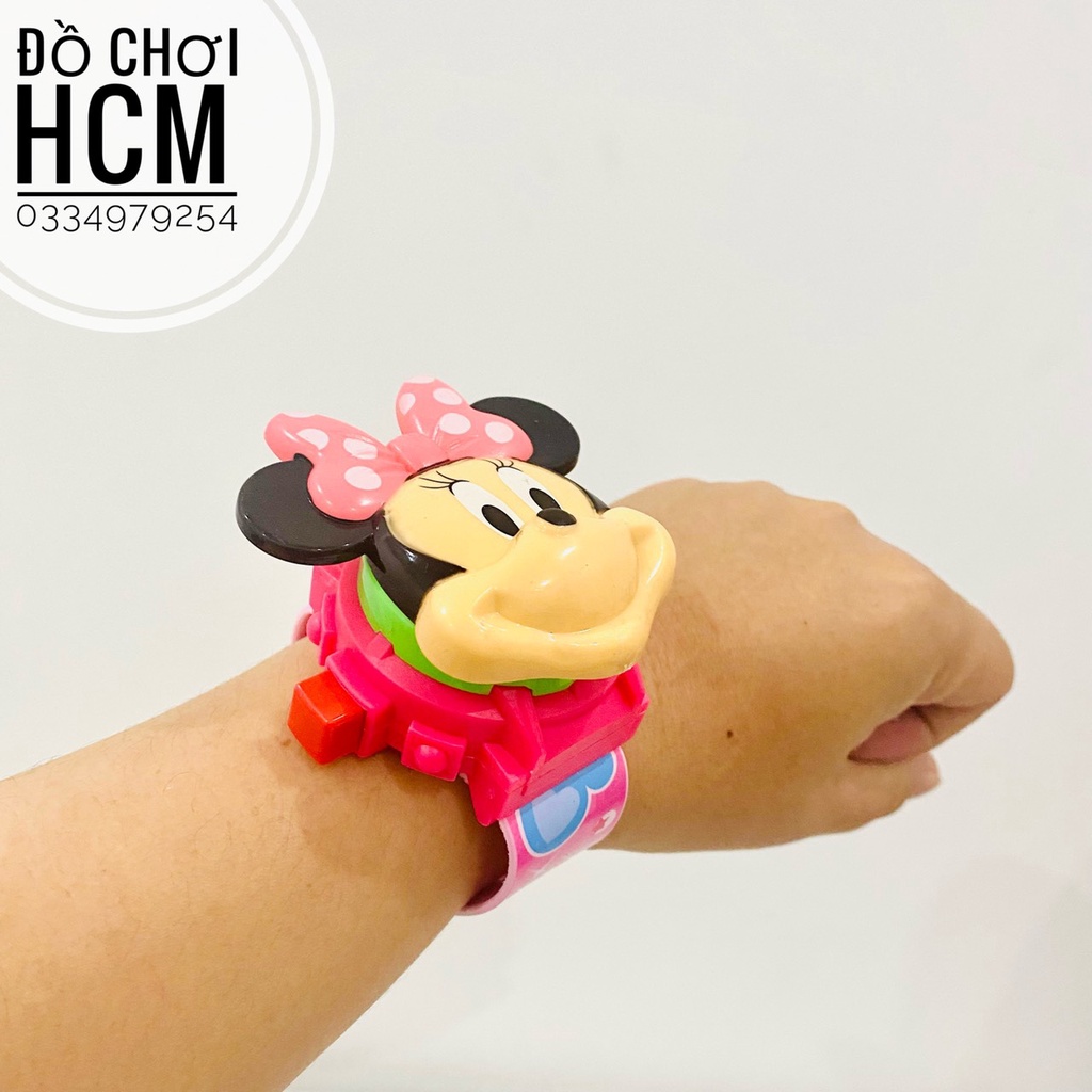 [NHIỀU MẪU] Đồ chơi trẻ em đồng hồ đeo tay chiếu hình ảnh lên tường 3D Spider man, Hello Kitty, Doremon, Iron man BH289