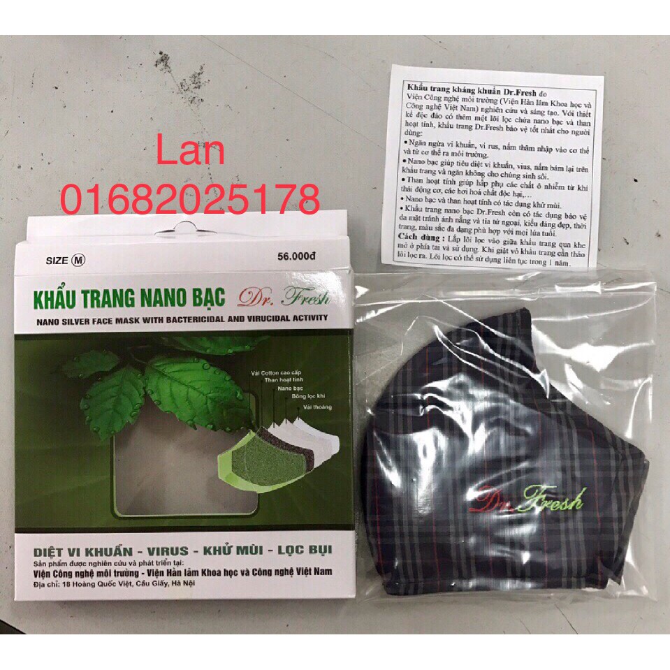 COMBO 05 Khẩu trang nano bạc than hoạt tính - Dr. Fresh VÀ 01 XỊT KHUẨN NAN0 BẠC | BigBuy360 - bigbuy360.vn