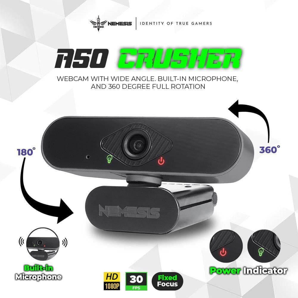 Webcam Nemesis A50 Crusher 1080p 30Fps tích hợp micro