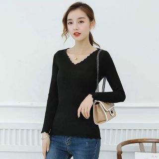 Áo len tăm tay dài cổ tim