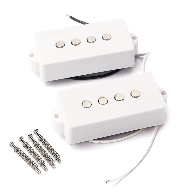 1Pair 4 String Noiseless Pickup White for Precision P-Bass Guitar