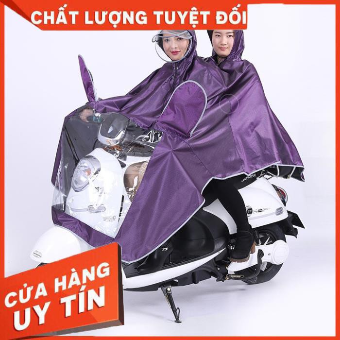 Áo mưa đôi 2 đầu có kính che mặt dáng trùm rộng có tai kính che gương và đèn Có nhiều màu cho cả nam và nữ