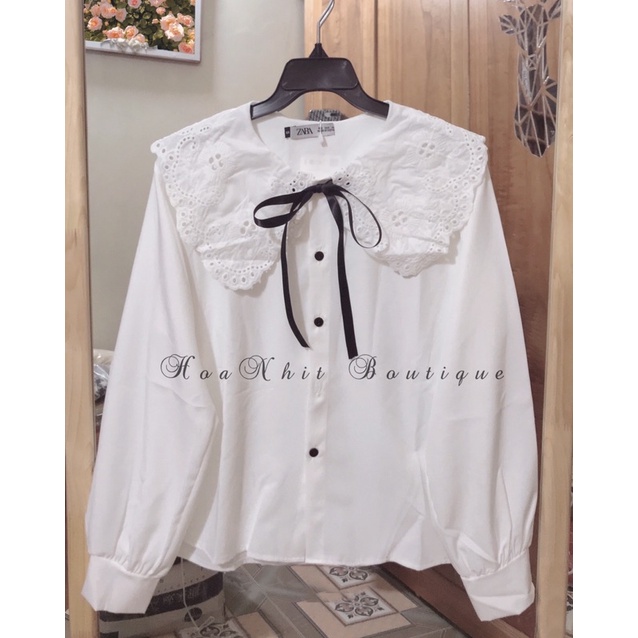 Áo Sơ Mi Nữ 🛍HÀNG QUẢNG CHÂU🛍 Áo dài tay cổ ren tiểu thư