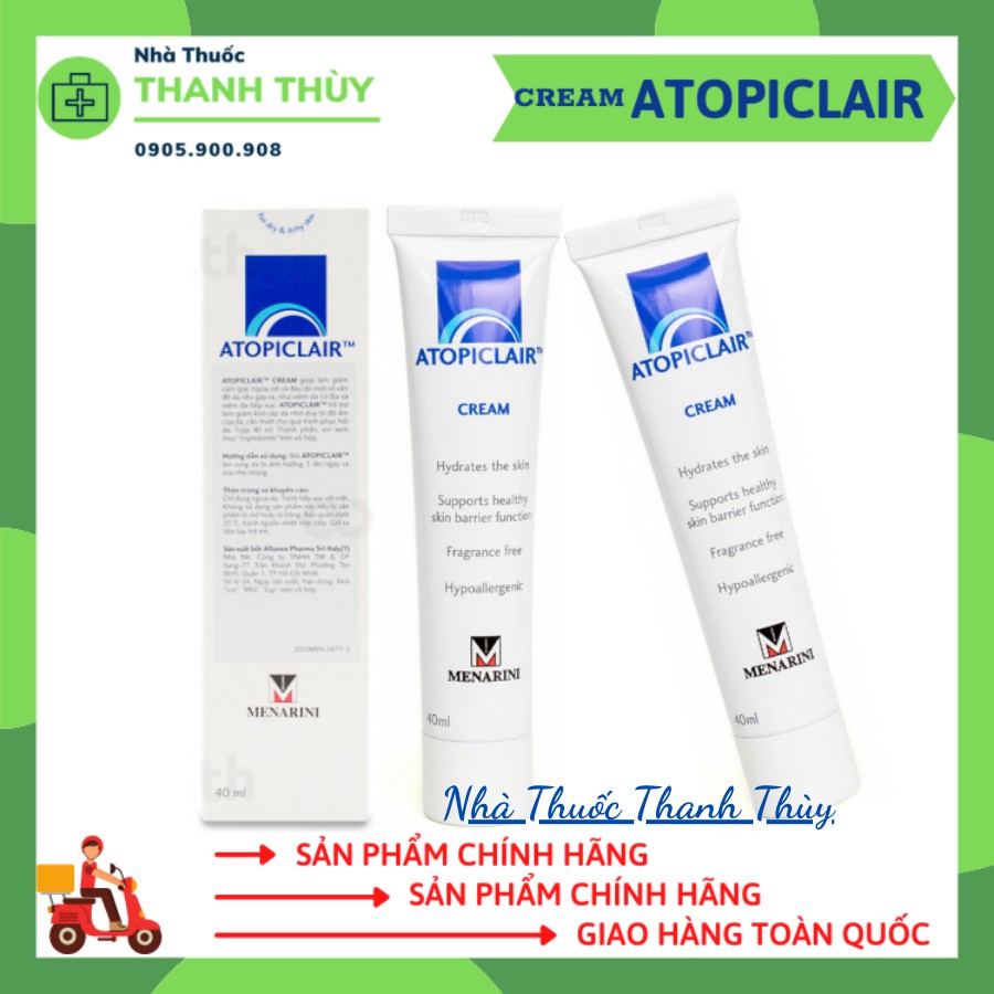 🅼🅰🅳🅴 🅸🅽 🅸🆃🅰🅻🅸🅰 ATOPICLAIR CREAM [40ml] - Kem Dưỡng Ẩm Cho Da Cơ Địa, Da Nhạy Cảm