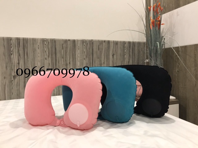 Gối hơi chữ u tự bơm siêu tiện