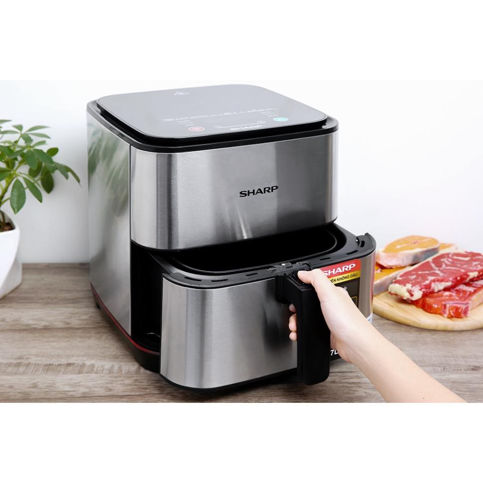 Nồi chiên không dầu Sharp KF-AF70EV-ST dung tích 7 Lít,1600W chống dính - Bảo hành Sharp toàn quốc 12 tháng