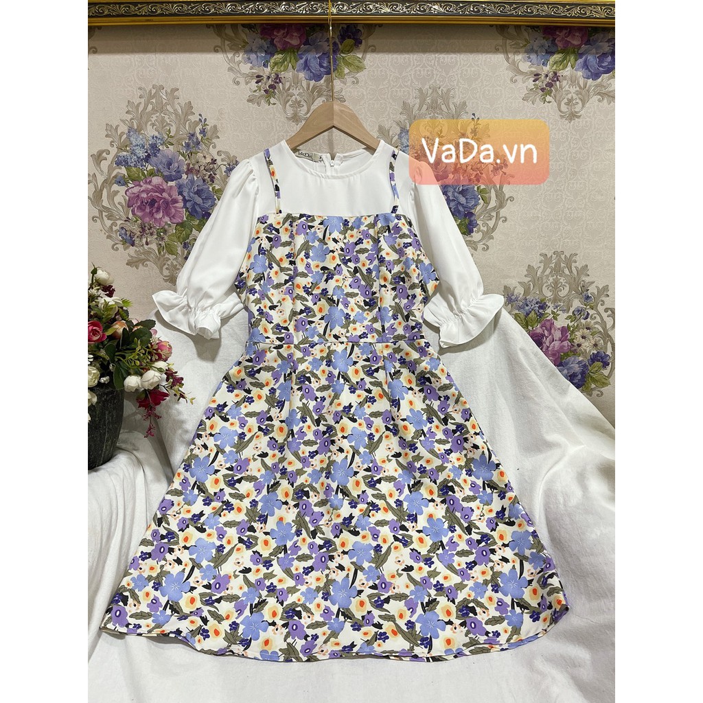 Đầm xoè giả yếm in hoa 3D đi biển, dạo phố , đi chơi  xinh xắn - Thời Trang VADA (Đ900) | BigBuy360 - bigbuy360.vn