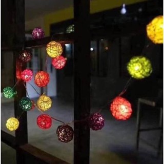 Dây 20 bóng đèn led cầu mây cắm điện trực tiếp siêu đẹp, đèn Led cầu mây