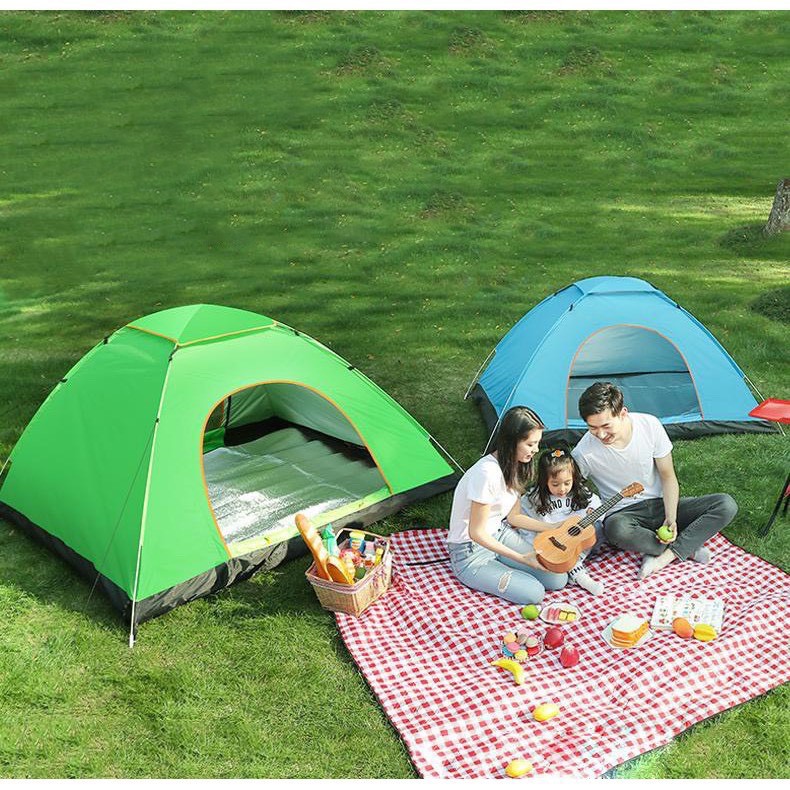 Lều Cắm Trại  Dã Ngoại 4 Người Tự Bung Cỡ Lớn 2mx2m Chống Nước Nhẹ Chống Gió Chống Tia Bức Xạ Có Che Đỉnh Lều | BigBuy360 - bigbuy360.vn