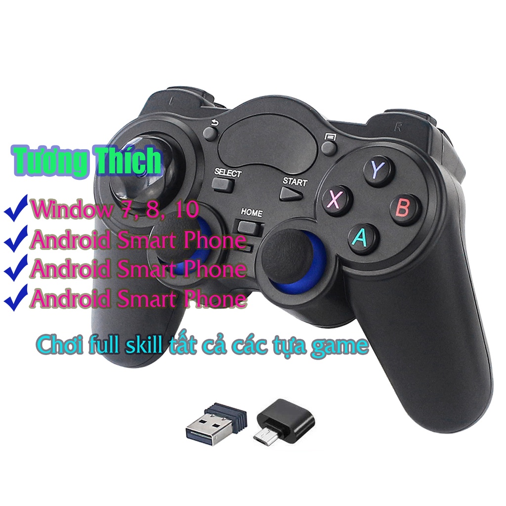 Tay cầm chơi game PC  Laptop  Điện Thoại  TV Android  TV Box Tay cầm chơi game không dây USB Bluetooth 2.4G