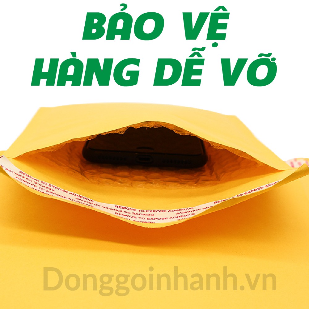 [RẺ VÔ ĐỊCH] Combo 10 Túi Gói Hàng Chống Sốc Vàng Có Lót Bóng Xốp GHN