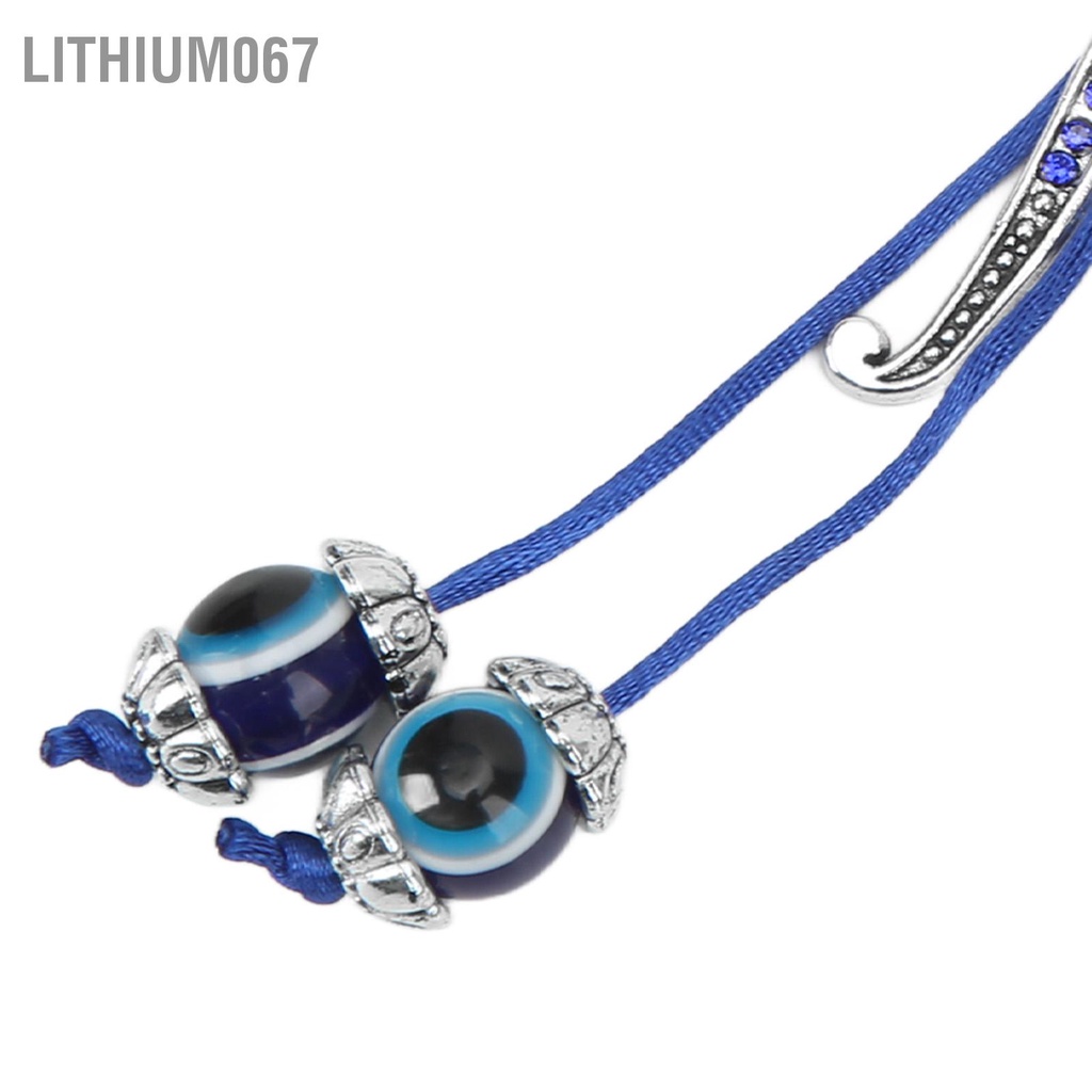 Lithium067 4 cái Chuồn chuồn Mắt ác Móc khóa Màu xanh Dây tết bằng hợp kim Cổ điển Ác Túi Charm Trang trí