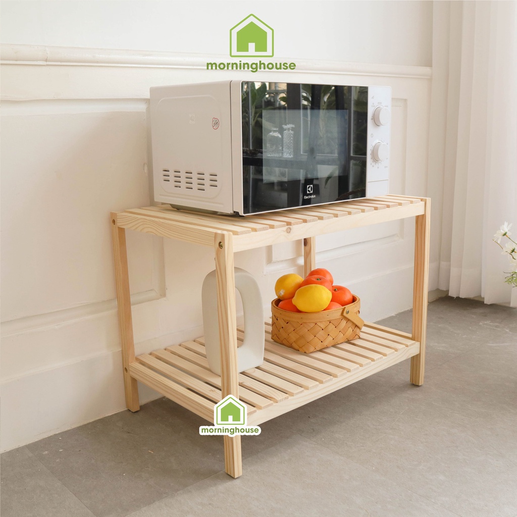 Kệ Lò Vi Sóng 2 Tầng Morning House Dài 60cm x Cao 46cm- Kệ Lò Vi Sóng Đa Năng Tiện Ích