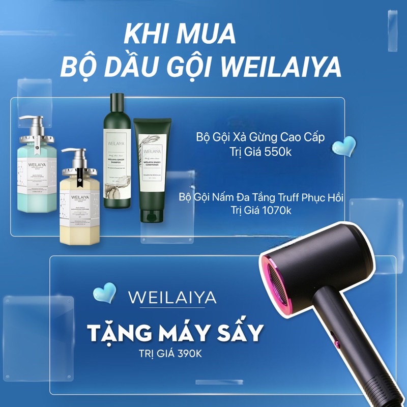 Bộ Gội Xả Gừng Weilaiya 400ml [ Tặng Máy Sấy Cao Cấp]