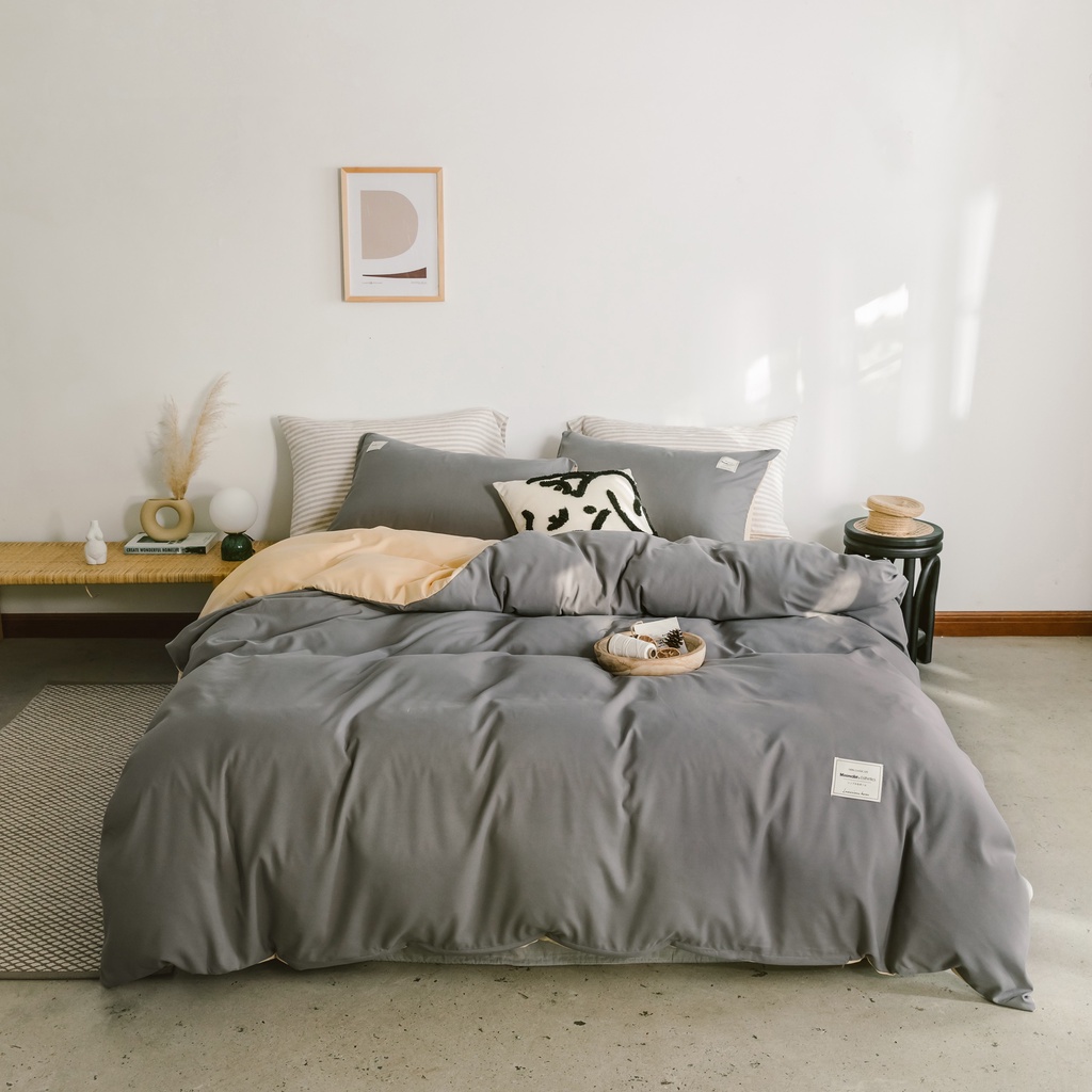 Drap bọc chăn ga cotton TiCi màu mới, chăn trần bông sẵn