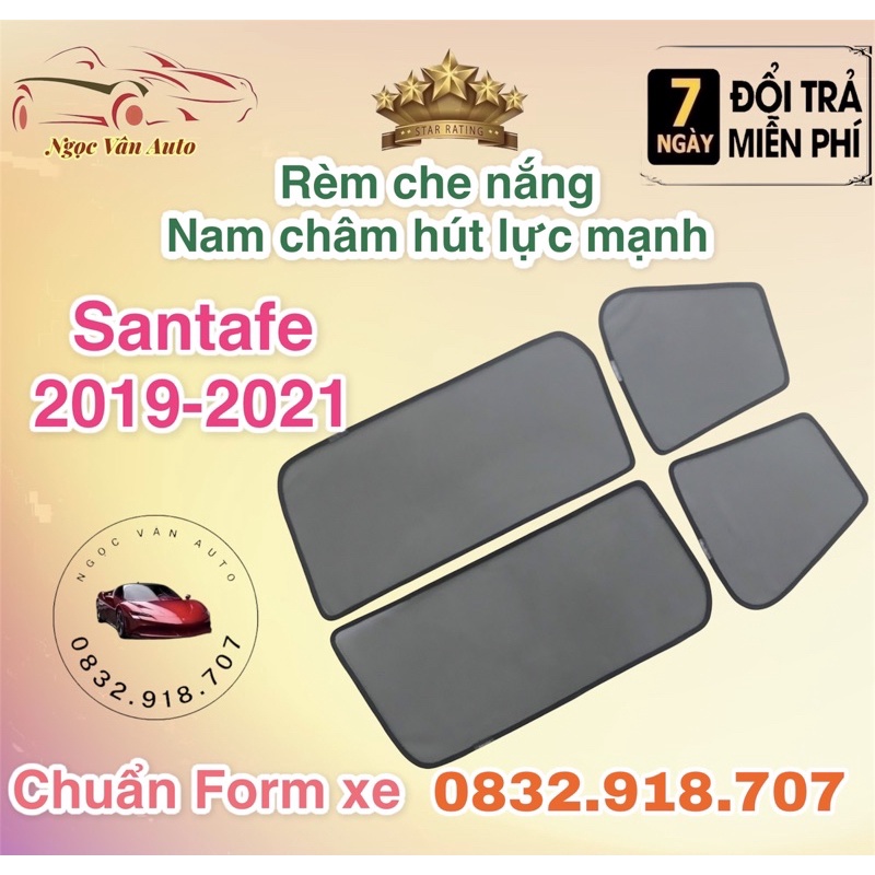Rèm Che Nắng Nam Châm SantaFe 2019 - 2021 hàng loại 1