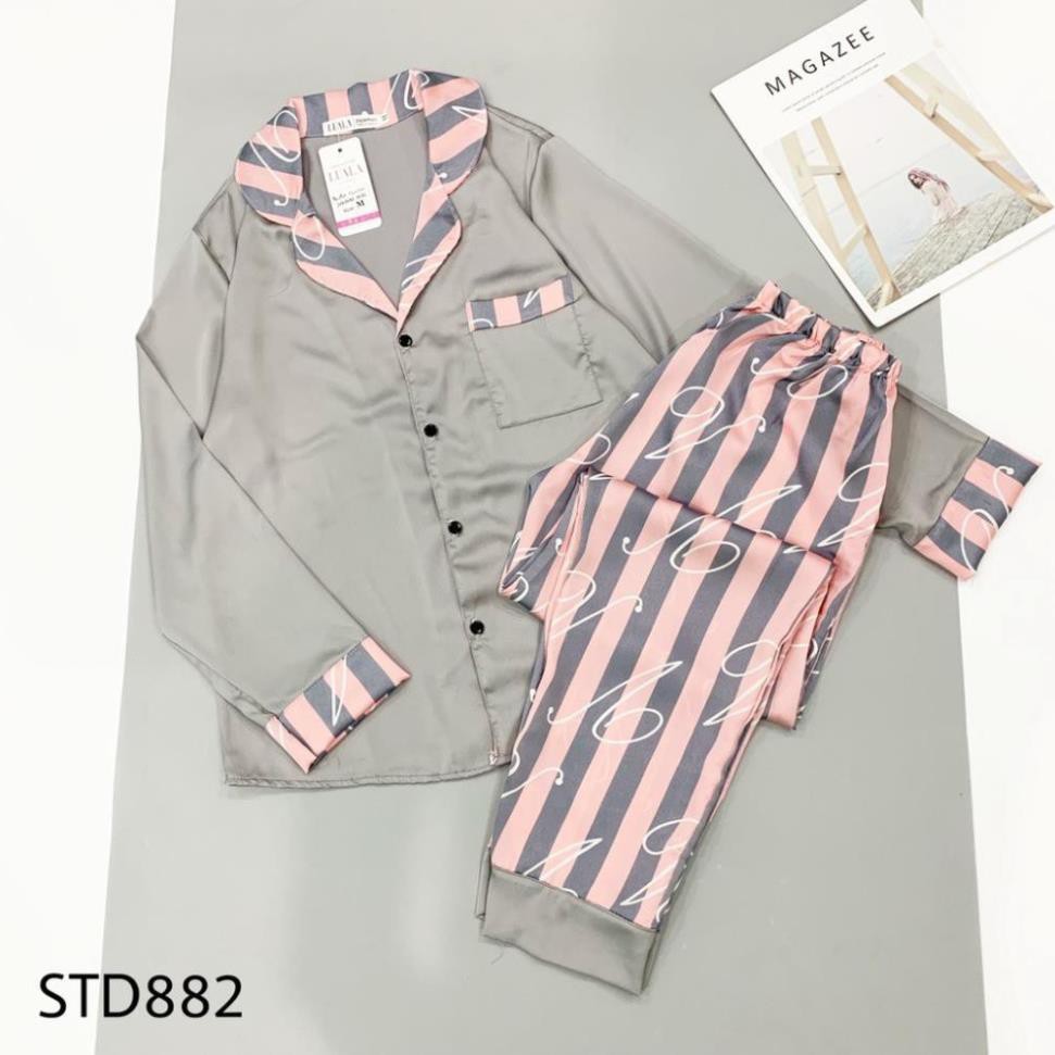 Bán Sỉ Lẻ Pijama Lụa Satin Dài Tay Chất Liệu Êm Mịn Không Xù Không Nhăn Thiết Kế Nhiều Mẫu Hot  ༷  ྇ ྇