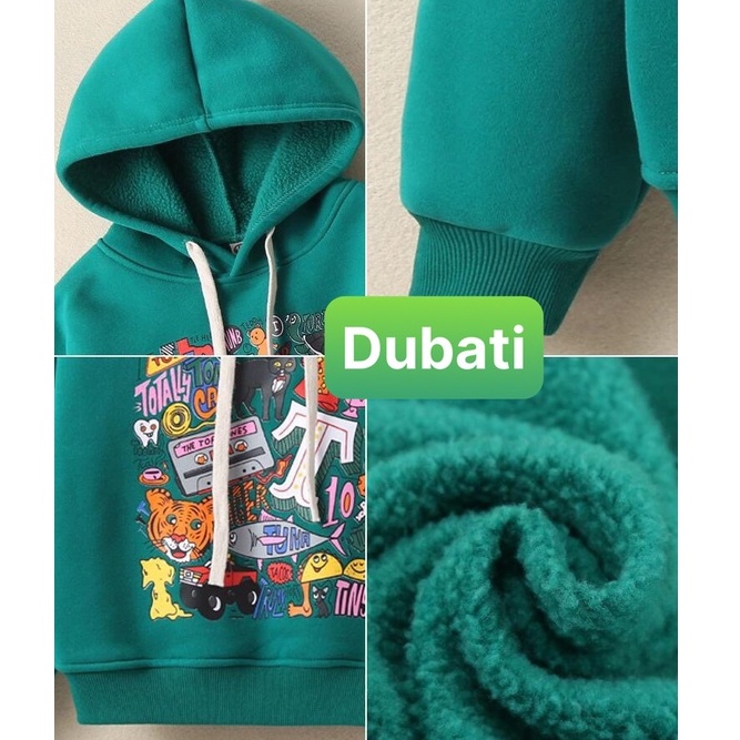 ÁO KHOÁC NỈ HOODIE NAM NỮ HARUKU HOẠT HÌNH VẢI NỈ DÀY TAY DÀI FROM PHOM RỘNG HÀN QUỐC- DUBATI FASHION