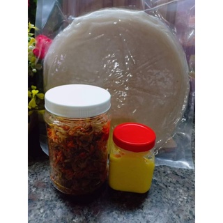 Combo bánh tráng phơi sương + bơ + muối nhuyễn hành phi .