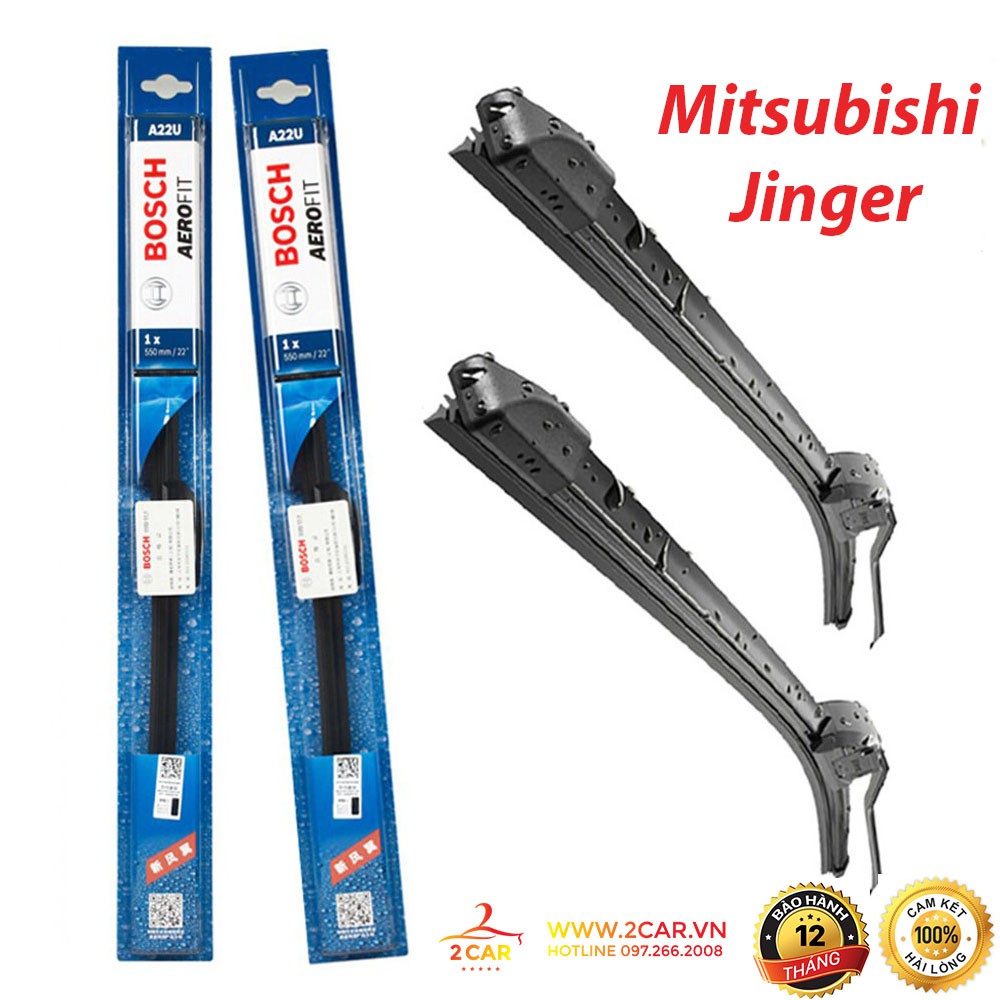 Gạt mưa xe Mitsubishi Jinger gạt mềm không xương chính hãng Bosch ( Giá 1 đôi )