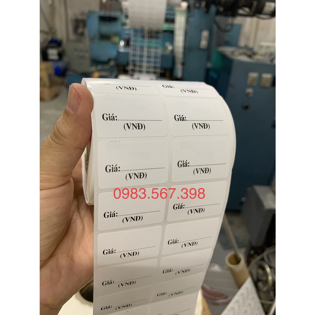 Cuộn 2000 tem dán giá sản phẩm, có sẵn keo tiện lợi