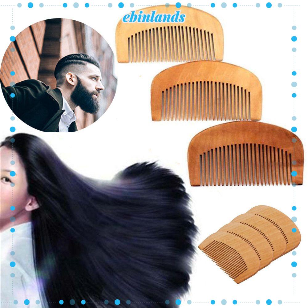 [Hàng mới về] Lược chải ria mép cầm tay làm đẹp chống tĩnh điện bằng gỗ đào