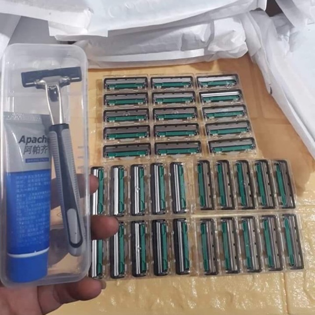 SÉT DAO CẠO RÂU 36 LƯỠI DAO THAY THẾ TẶNG KÈM 1 TUÝP KEM TẠO BỌT