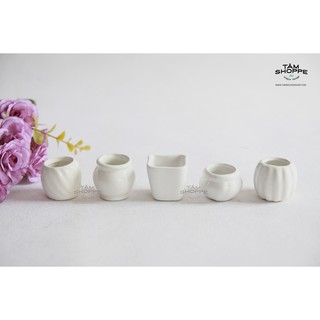CHẬU GỐM NHÍ MÀU TRẮNG SỐ 09 (NHIỀU KIỂU)